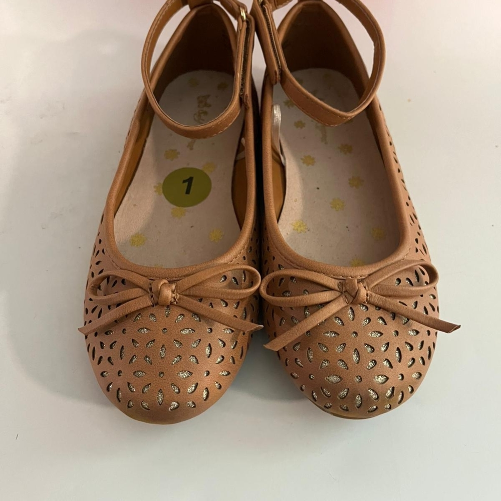 Elegant Kids Tan Dress Shoes with Bow